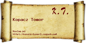 Kopacz Tomor névjegykártya